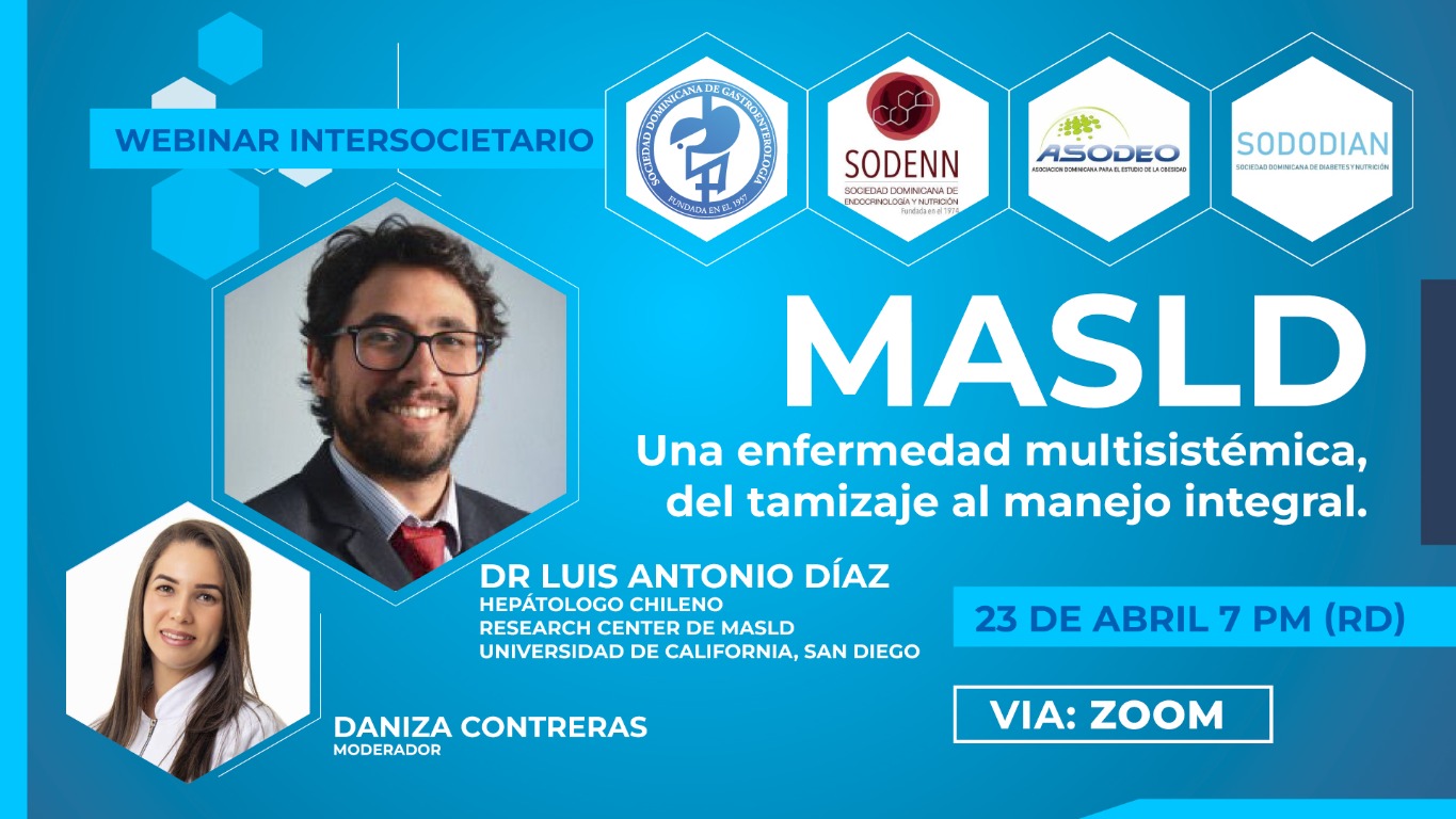 Afiche del webinar intersocietario sobre MASLD
